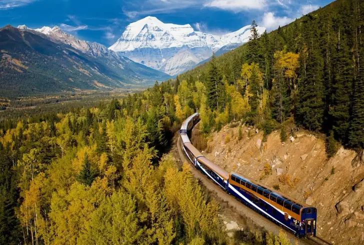 Scenic Rocky Mountaineer train journey.