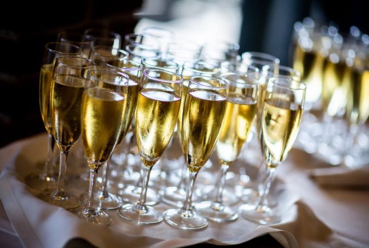 Champagne tasting event with diverse glasses