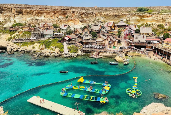 Colorful Popeye Village in Malta.