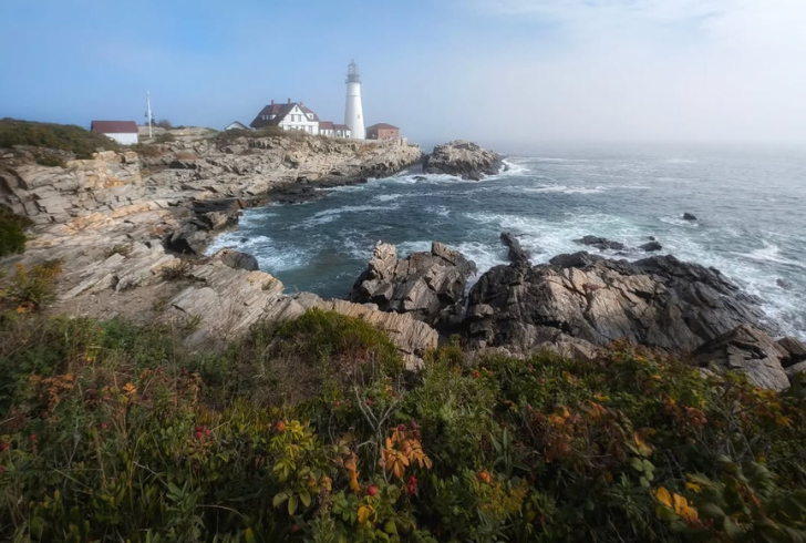 Portland Head Light lighthouse coast view