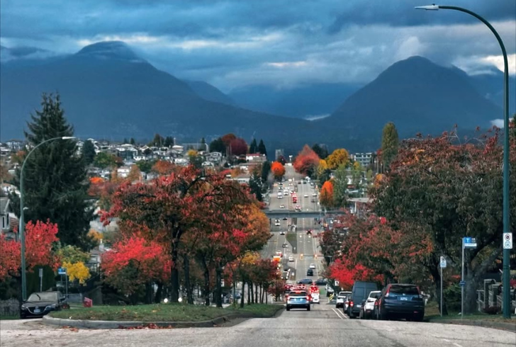 Vancouver city with mountains background