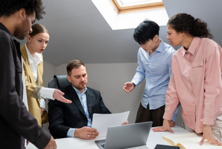 Leader making ethical business decision confidently